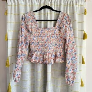 Smocked floral top